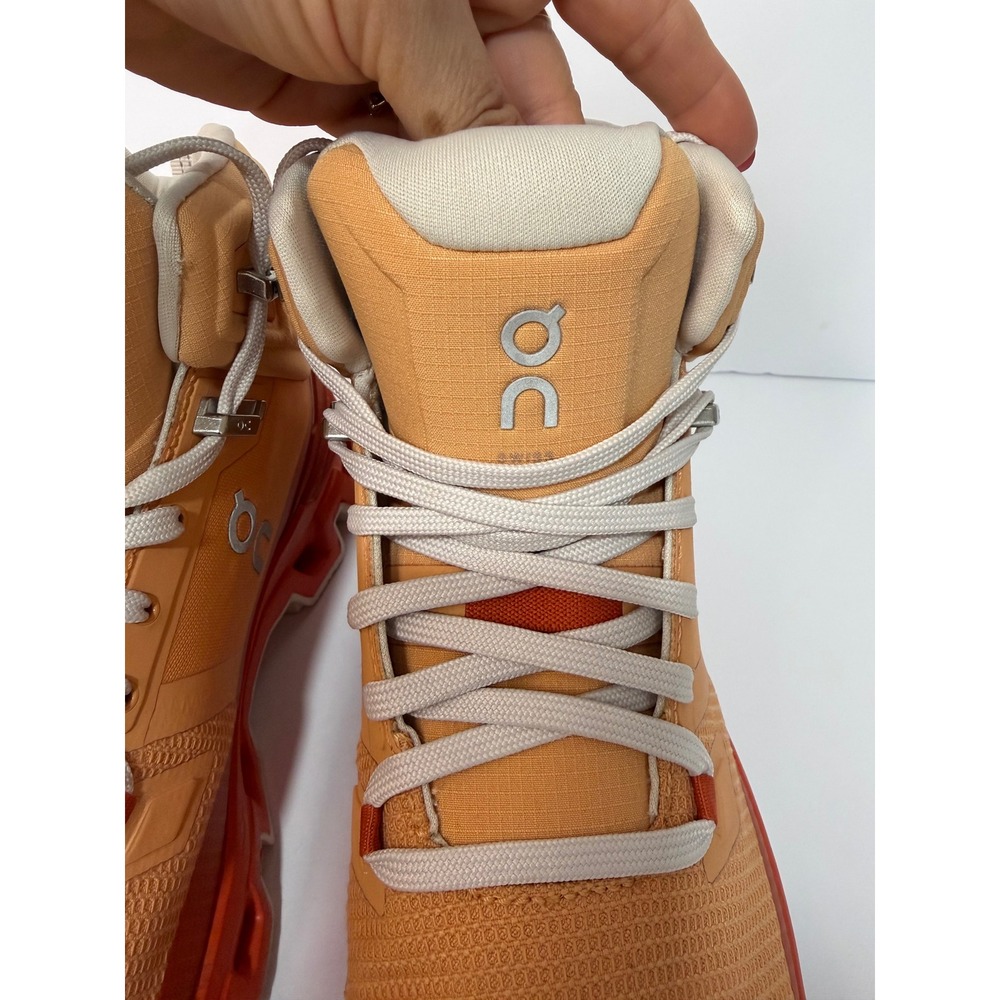 On Cloudrock Waterproof Hiking Boots Orange Womens 7.5 - Picture 4 of 8